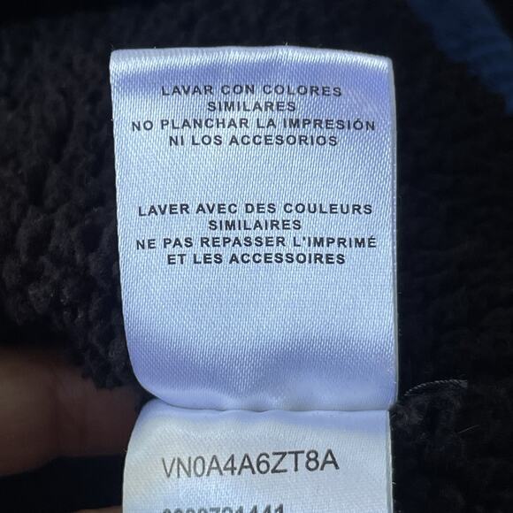 Vans Men Off the Wall Flannel Jacket Small Shacket Blue Black Plaid Sherpa Skate - Picture 8 of 12